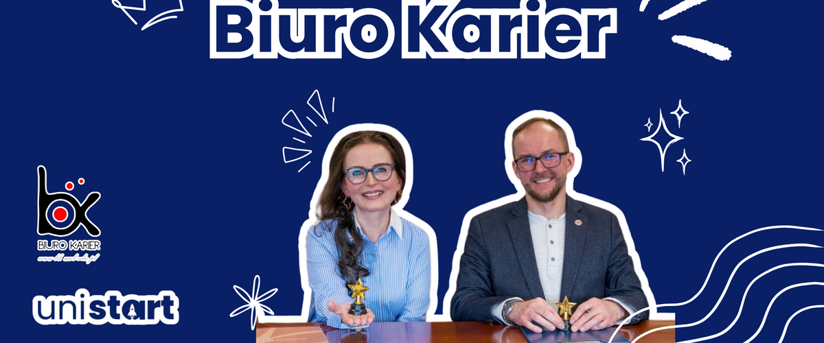 Grafika, na której znajdują się przedstawiciele Biura Karier Uniwersytetu w Białymstoku